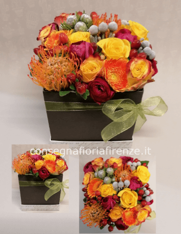 Flowerbox cubo 15x15 con Fiori misti di stagione