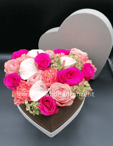 Flowerbox Cuore con Fiori misti (esterni)