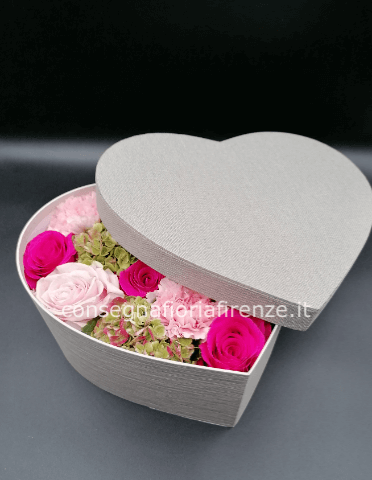 Flowerbox Cuore con Fiori misti (interni)
